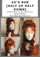 Load image into Gallery viewer, 60’s Bun Half Up Half Down Bows/Daisies