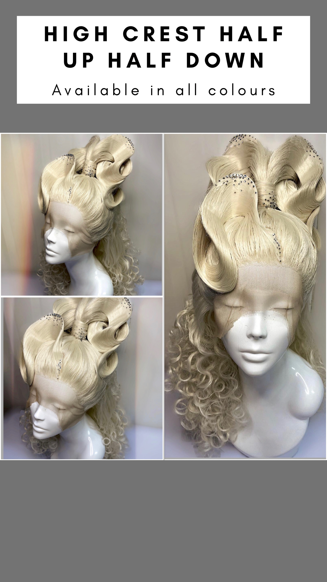 High Crest Half up Half Down with Diamant s Wigs C0