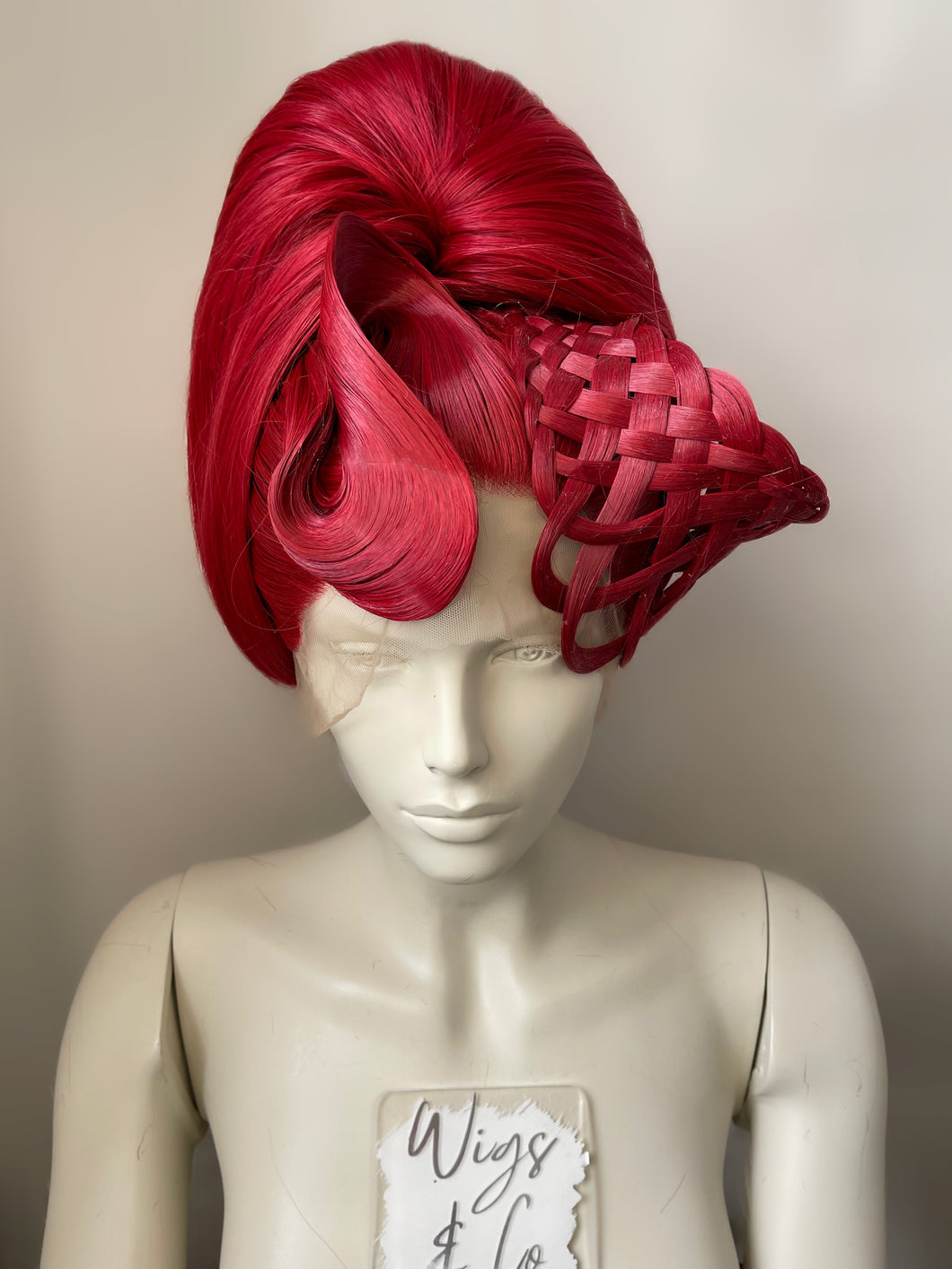 Red Basket Weave Updo Stock